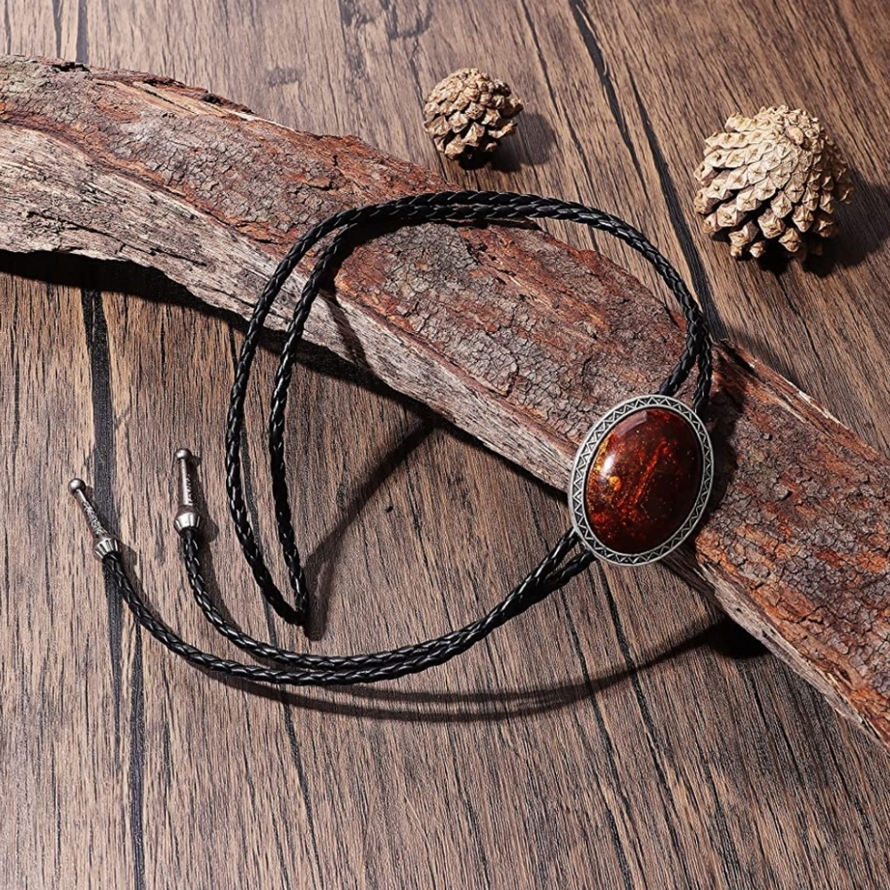 Set of 6 leather western Bolo ties
